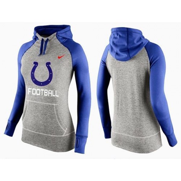 Women's Indianapolis Colts Hoodie Grey Blue-1 Jersey
