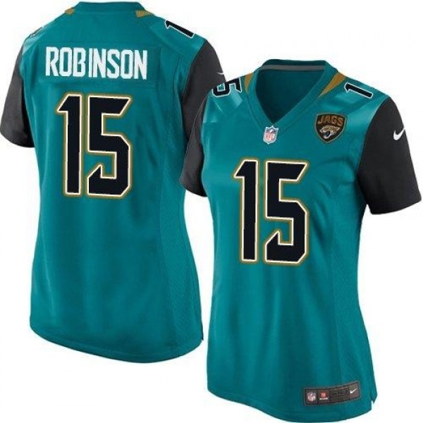 Women's Jaguars #15 Allen Robinson Teal Green Team Color Stitched NFL Elite Jersey