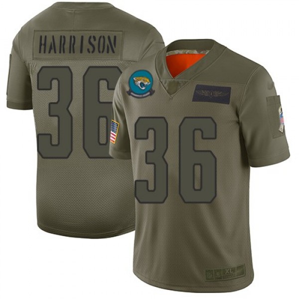 Nike Jaguars #36 Ronnie Harrison Camo Men's Stitched NFL Limited 2019 Salute To Service Jersey