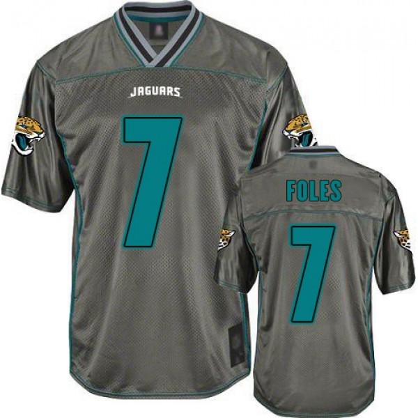 Nike Jaguars #7 Nick Foles Grey Men's Stitched NFL Elite Vapor Jersey