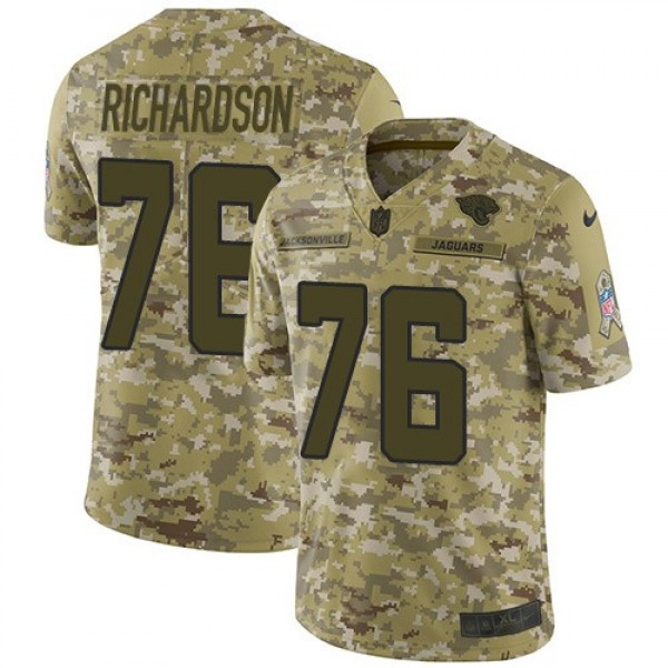 Nike Jaguars #76 Will Richardson Camo Men's Stitched NFL Limited 2018 Salute To Service Jersey