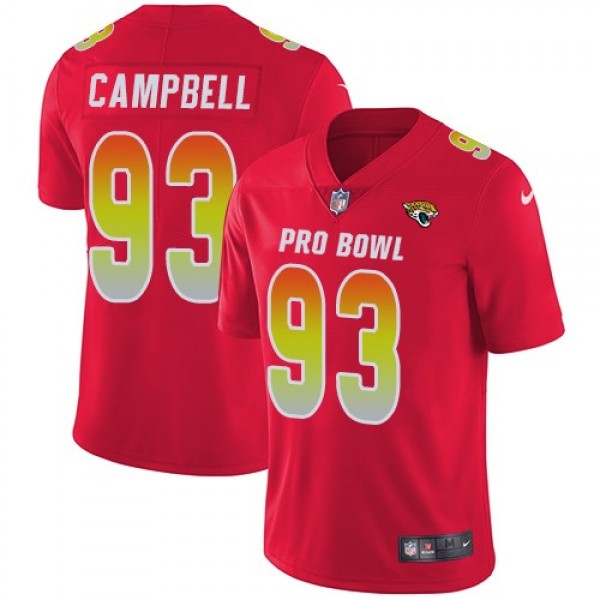Nike Jaguars #93 Calais Campbell Red Men's Stitched NFL Limited AFC 2018 Pro Bowl Jersey