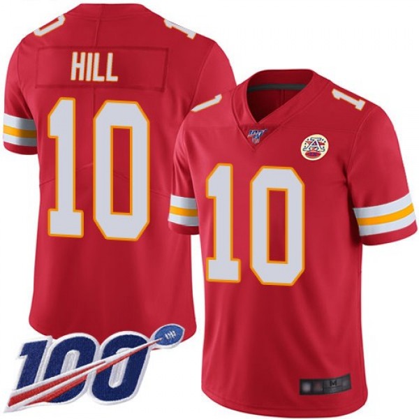 Nike Chiefs #10 Tyreek Hill Red Team Color Men's Stitched NFL 100th Season Vapor Limited Jersey