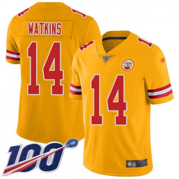 Nike Chiefs #14 Sammy Watkins Gold Men's Stitched NFL Limited Inverted Legend 100th Season Jersey
