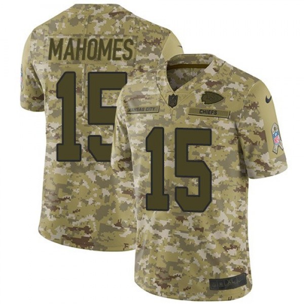 Nike Chiefs #15 Patrick Mahomes Camo Men's Stitched NFL Limited 2018 Salute To Service Jersey