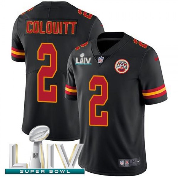 Nike Chiefs #2 Dustin Colquitt Black Super Bowl LIV 2020 Men's Stitched NFL Limited Rush Jersey