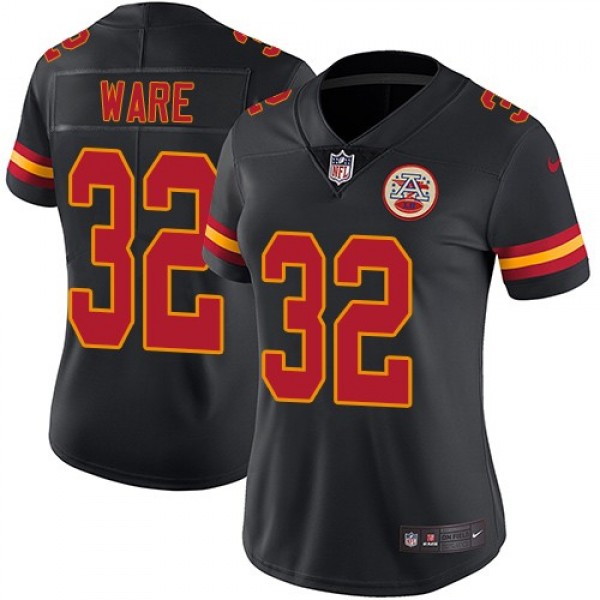 Women's Chiefs #32 Spencer Ware Black Stitched NFL Limited Rush Jersey