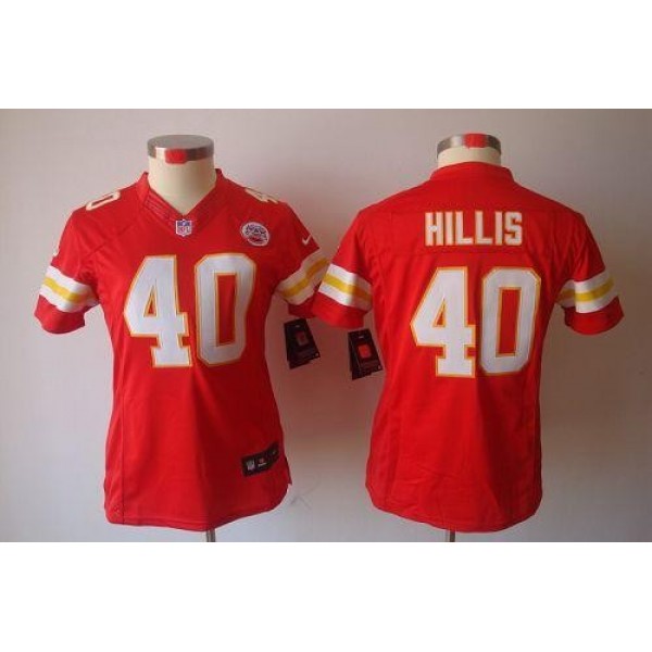 Women's Chiefs #40 Peyton Hillis Red Team Color Stitched NFL Limited Jersey