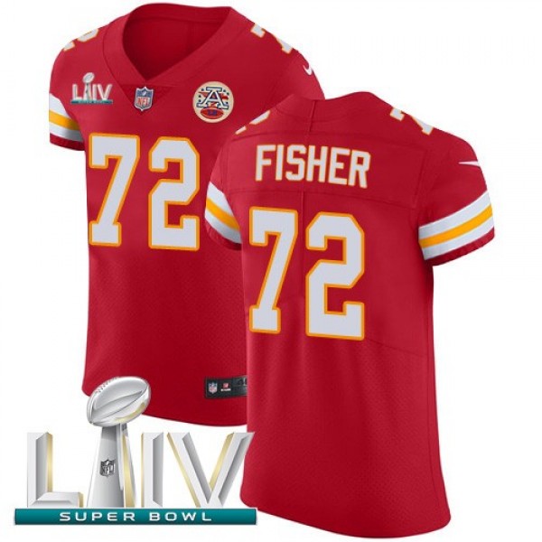 Nike Chiefs #72 Eric Fisher Red Super Bowl LIV 2020 Team Color Men's Stitched NFL Vapor Untouchable Elite Jersey