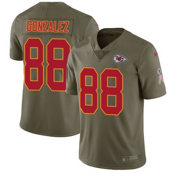 Nike Chiefs #88 Tony Gonzalez Olive Men's Stitched NFL Limited 2017 Salute to Service Jersey