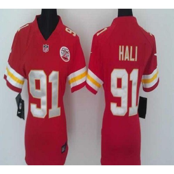 Women's Chiefs #91 Tamba Hali Red Team Color Stitched NFL Elite Jersey