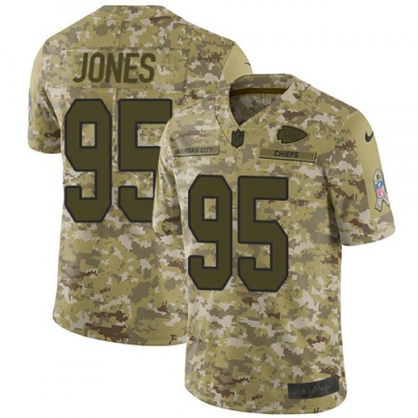 Nike Chiefs #95 Chris Jones Camo Men's Stitched NFL Limited 2018 Salute To Service Jersey