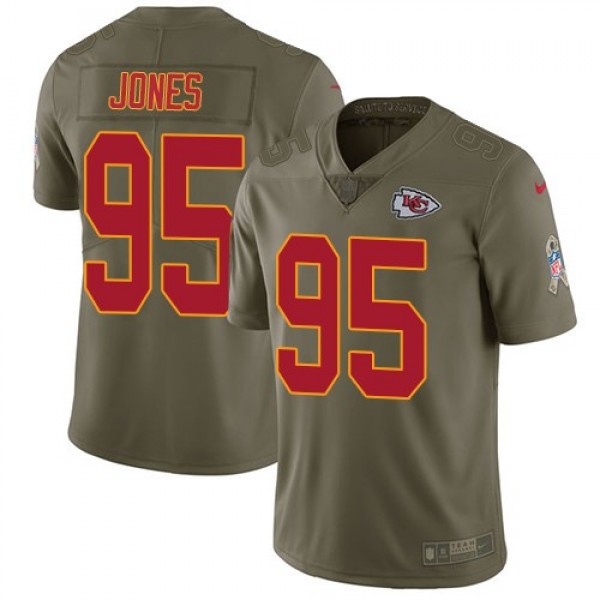 Nike Chiefs #95 Chris Jones Olive Men's Stitched NFL Limited 2017 Salute to Service Jersey