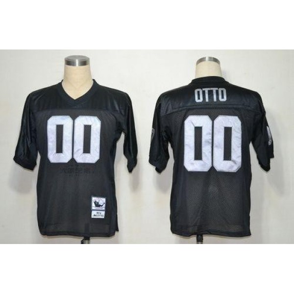 Mitchell And Ness Raiders #00 Jim Otto Black Stitched Throwback NFL Jersey