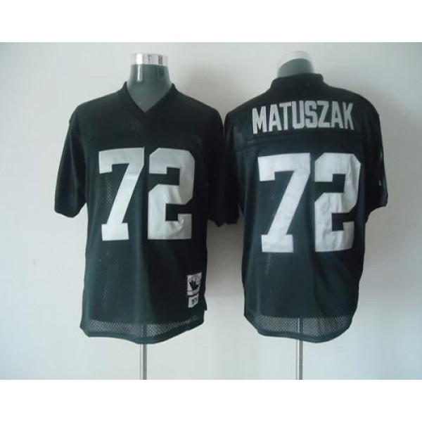 Mitchell and Ness Raiders #72 John Matuszak Black Stitched NFL Jersey