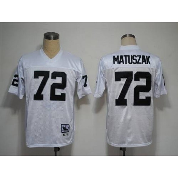 Mitchell and Ness Raiders #72 John Matuszak White Stitched NFL Jersey
