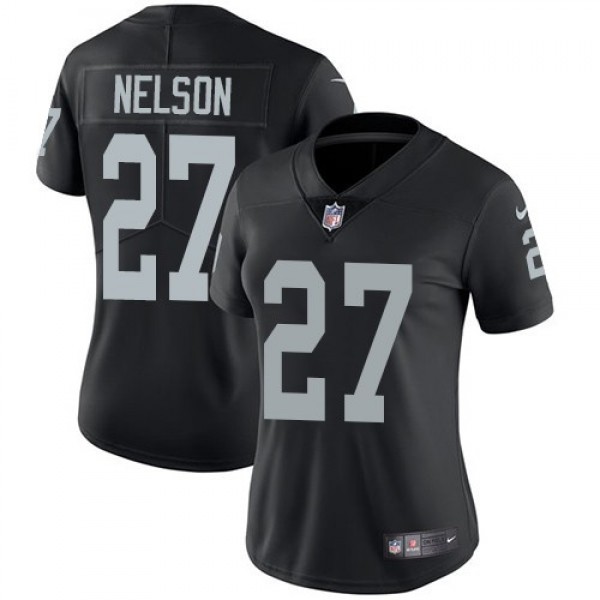 Women's Raiders #27 Reggie Nelson Black Team Color Stitched NFL Vapor Untouchable Limited Jersey