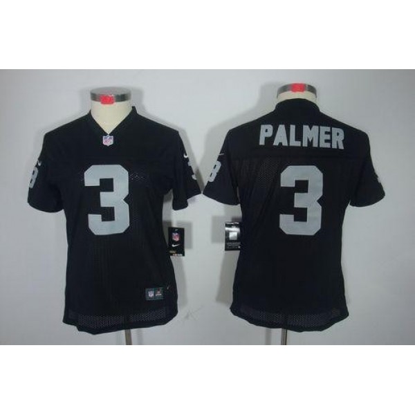 Women's Raiders #3 Carson Palmer Black Team Color Stitched NFL Limited Jersey