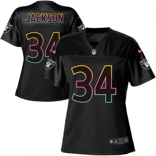 Women's Raiders #34 Bo Jackson Black Stitched NFL Game Jersey