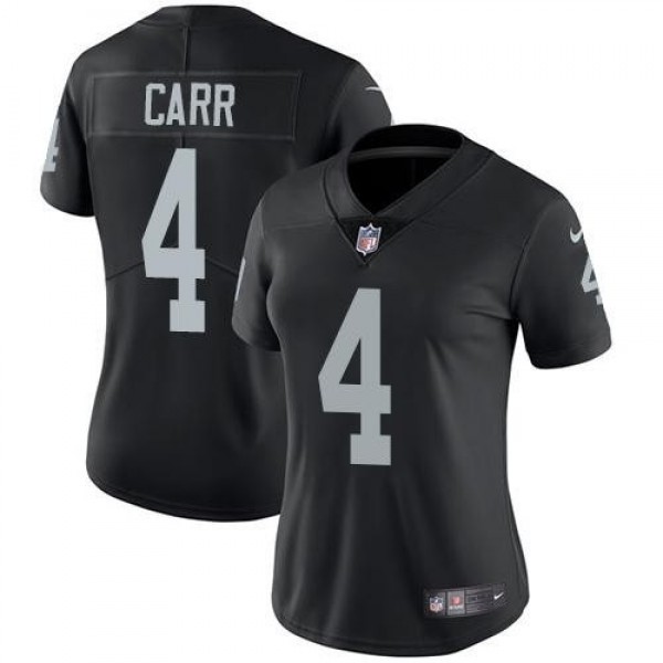 Women's Raiders #4 Derek Carr Black Stitched NFL Vapor Untouchable Limited Jersey