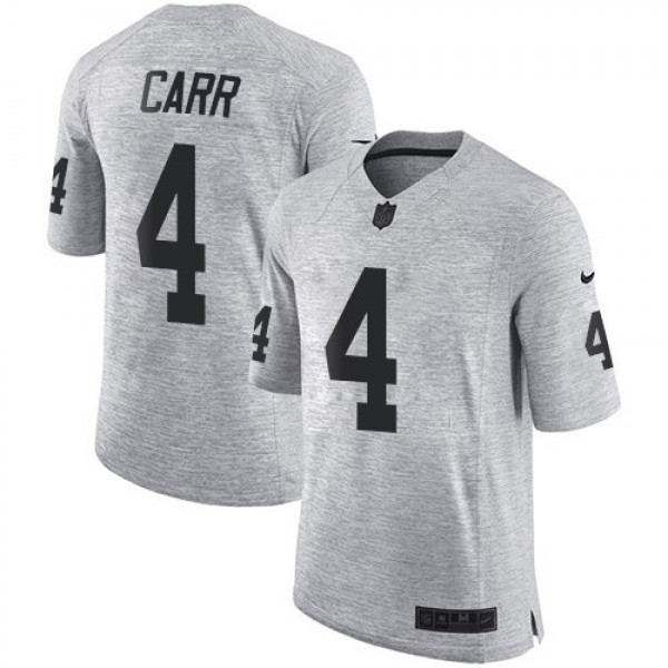 Nike Raiders #4 Derek Carr Gray Men's Stitched NFL Limited Gridiron Gray II Jersey