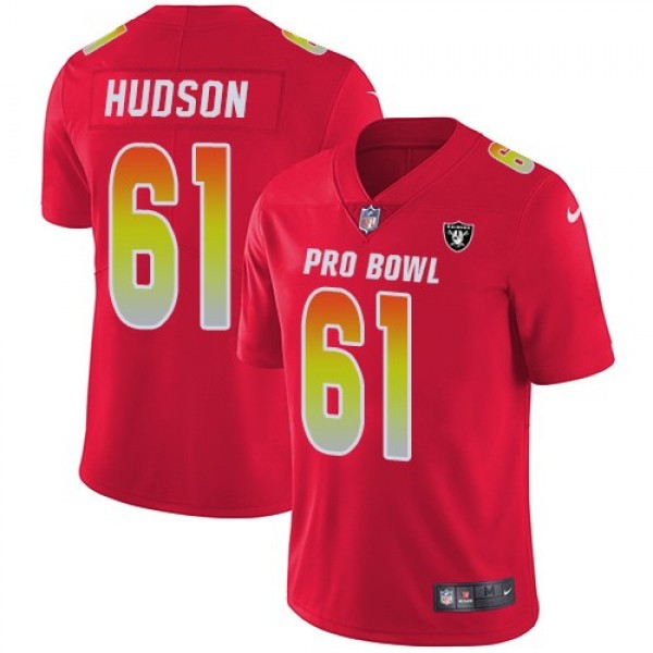 Nike Raiders #61 Rodney Hudson Red Men's Stitched NFL Limited AFC 2018 Pro Bowl Jersey