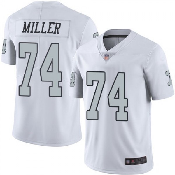 Nike Raiders #74 Kolton Miller White Men's Stitched NFL Limited Rush Jersey