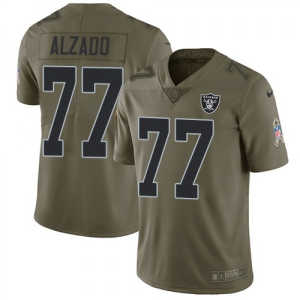 Nike Raiders #77 Lyle Alzado Olive Men's Stitched NFL Limited 2017 Salute To Service Jersey