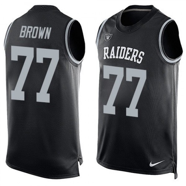 Nike Raiders #77 Trent Brown Black Team Color Men's Stitched NFL Limited Tank Top Jersey