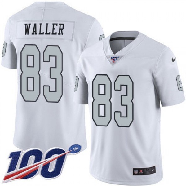 Nike Raiders #83 Darren Waller White Men's Stitched NFL Limited Rush 100th Season Jersey