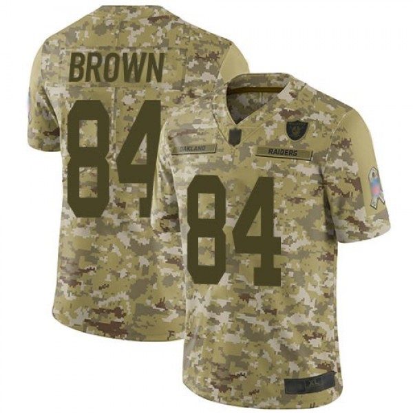 Nike Raiders #84 Antonio Brown Camo Men's Stitched NFL Limited 2018 Salute To Service Jersey