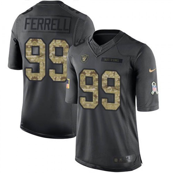 Nike Raiders #99 Clelin Ferrell Black Men's Stitched NFL Limited 2016 Salute To Service Jersey