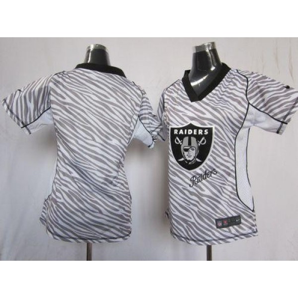 Women's Raiders Blank Zebra Stitched NFL Elite Jersey