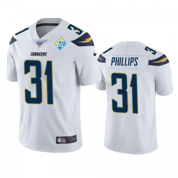 Los Angeles Chargers #31 Adrian Phillips White 60th Anniversary Vapor Limited NFL Jersey
