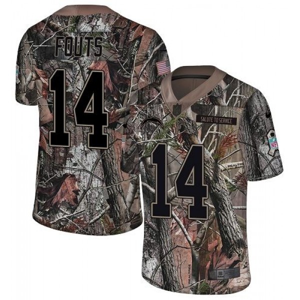 Nike Chargers #14 Dan Fouts Camo Men's Stitched NFL Limited Rush Realtree Jersey
