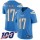 Nike Chargers #17 Philip Rivers Electric Blue Alternate Men's Stitched NFL 100th Season Vapor Limited Jersey
