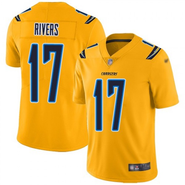 Nike Chargers #17 Philip Rivers Gold Men's Stitched NFL Limited Inverted Legend Jersey