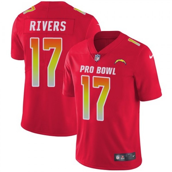 Nike Chargers #17 Philip Rivers Red Men's Stitched NFL Limited AFC 2019 Pro Bowl Jersey