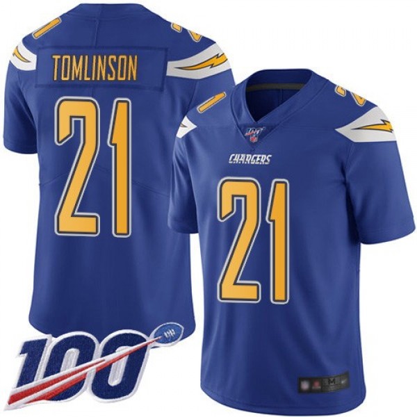 Nike Chargers #21 LaDainian Tomlinson Electric Blue Men's Stitched NFL Limited Rush 100th Season Jersey