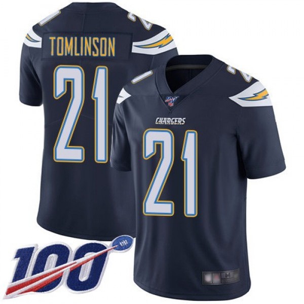 Nike Chargers #21 LaDainian Tomlinson Navy Blue Team Color Men's Stitched NFL 100th Season Vapor Limited Jersey
