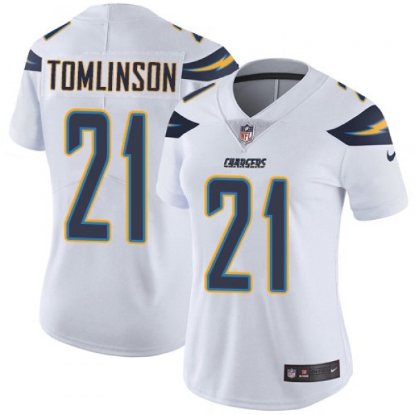 Women's Chargers #21 LaDainian Tomlinson White Stitched NFL Vapor Untouchable Limited Jersey