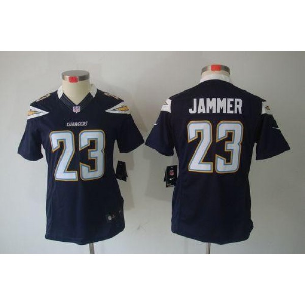 Women's Chargers #23 Quentin Jammer Navy Blue Team Color Stitched NFL Limited Jersey