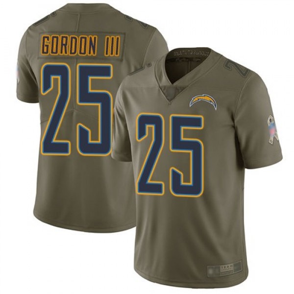 Nike Chargers #25 Melvin Gordon III Olive Men's Stitched NFL Limited 2017 Salute to Service Jersey