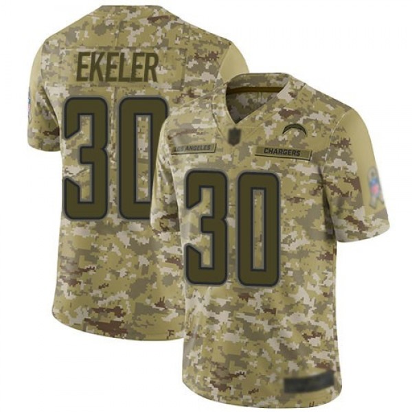 Nike Chargers #30 Austin Ekeler Camo Men's Stitched NFL Limited 2018 Salute To Service Jersey