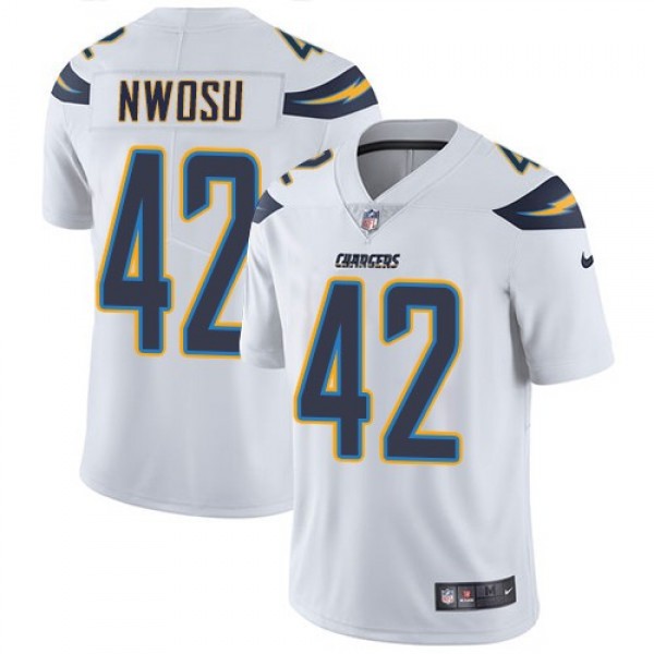 Nike Chargers #42 Uchenna Nwosu White Men's Stitched NFL Vapor Untouchable Limited Jersey