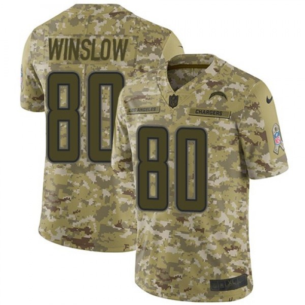 Nike Chargers #80 Kellen Winslow Camo Men's Stitched NFL Limited 2018 Salute To Service Jersey