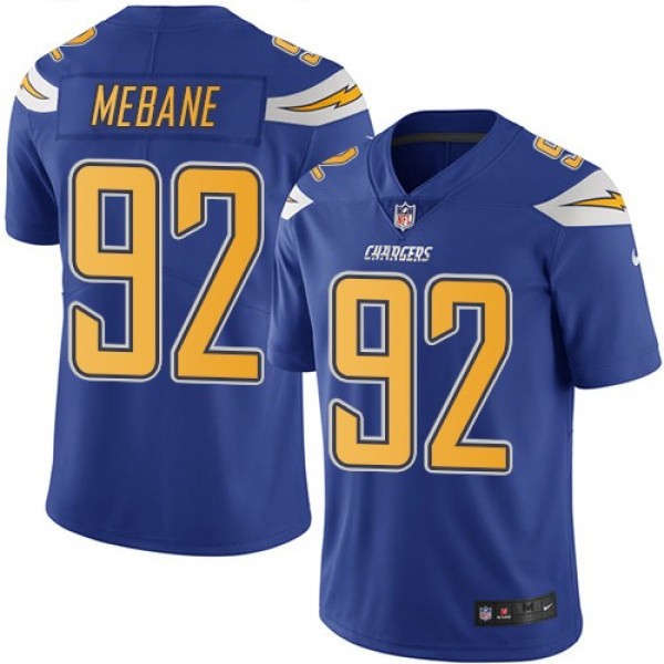 Nike Chargers #92 Brandon Mebane Electric Blue Men's Stitched NFL Limited Rush Jersey