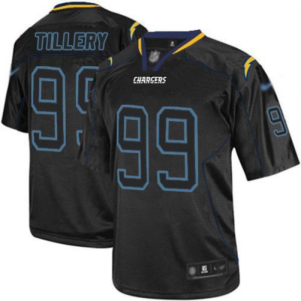 Nike Chargers #99 Jerry Tillery Lights Out Black Men's Stitched NFL Elite Jersey