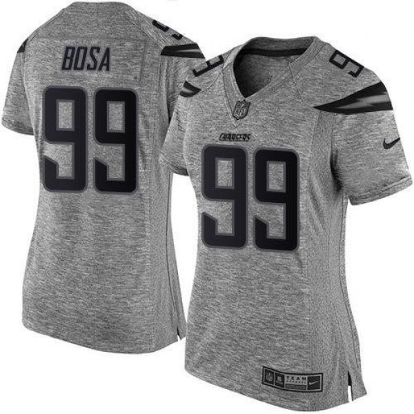 Women's Chargers #99 Joey Bosa Gray Stitched NFL Limited Gridiron Gray Jersey