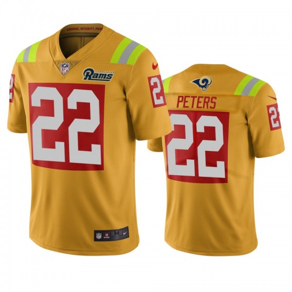 Los Angeles Rams #22 Marcus Peters Gold Vapor Limited City Edition NFL Jersey